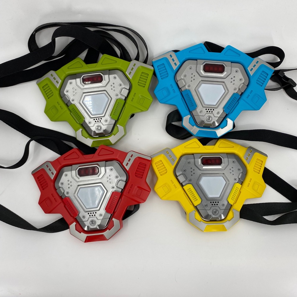 Laser Tag Vest Set of 4 Adjustable Chest Targets Red Blue Green Yellow Sci-Fi‎